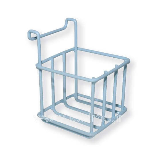 Panier pour flacon 80x80x80mm pour rail mural medical