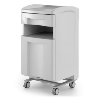 Meuble assistant médecin Carina 2 tiroirs, bandeau Gris Meuble assistant médecin Carina 2 tiroirs, bandeau Gris