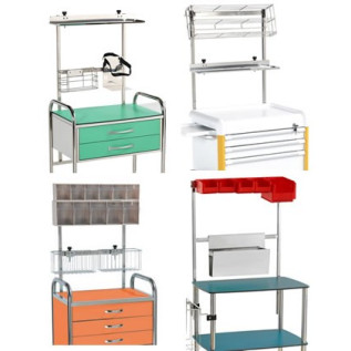 Réhausse avec 2 rails pour chariots et guéridons TOURINOX
