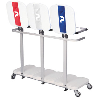 Chariot porte sac triple avec couvercles et pédales