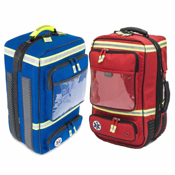 Sac de transport médical ELITE BAGS EMERAIR bleu roy et rouge