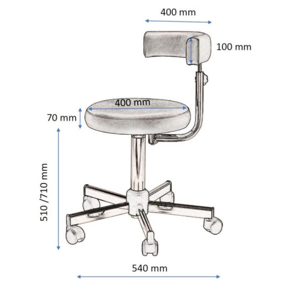 Antlu Tabouret pivotant réglable pour massage, bureau, tatouage