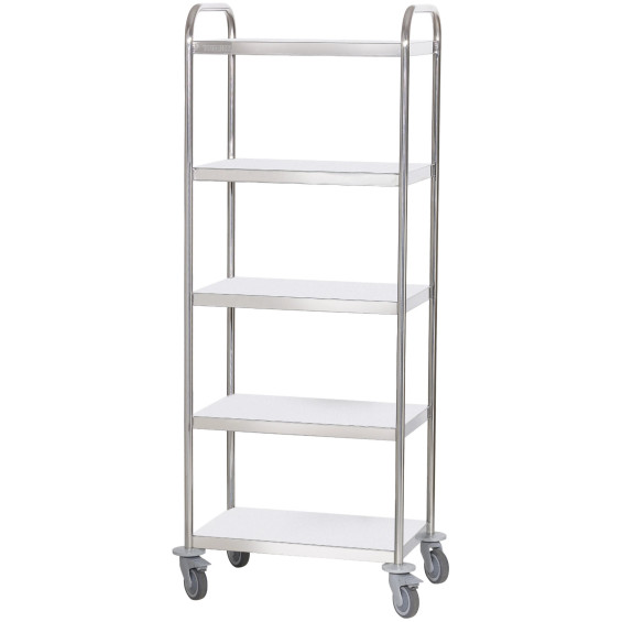 Chariot vidéo 5 plateaux inox