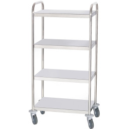Chariot vidéo 4 plateaux inox