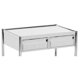 2 Tiroirs inox côte à côte pour guéridon Tourinox