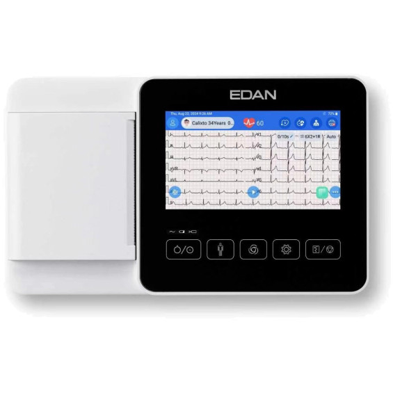 Électrocardiographe Edan eSE-300 portable 3 pistes connecté, 12 dérivations