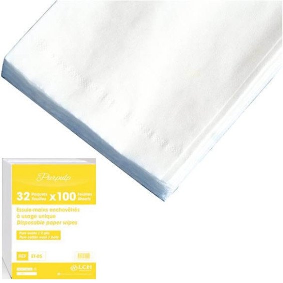 Essuie-mains enchevêtrés 2 plis en Z 20,5x24cm les 25 packs 150 f (3750 f) | Eyrein Industrie