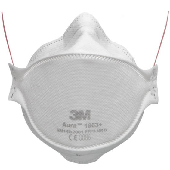 Masque Jetable 3M 9332+ Aura FFP3 Avec Soupape - Lot De 5 Pièces, Protection Maximale Anti-Poussière