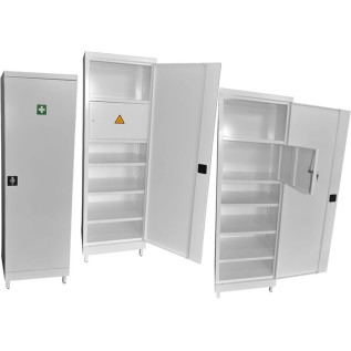 Armoire pharmacie avec coffre toxiques pour infirmerie