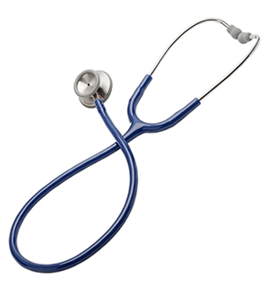 Présentation stéthoscope bleu
